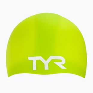 Swim cap TYR Wrinkle Free Silicone limelight