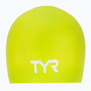 Swim cap TYR Long Hair Wrinkle Free Silicone limelight