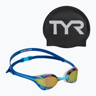 Swimming goggles TYR Tracer-X Elite Racing Mirrored blue/turquoise