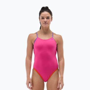 Ladies' one-piece swimsuit Tyr Multistrap Cutoutfit Durafast Elite pink/multi