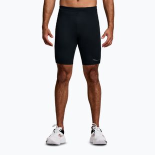 Men's Saucony Fortify Lined Half black running shorts
