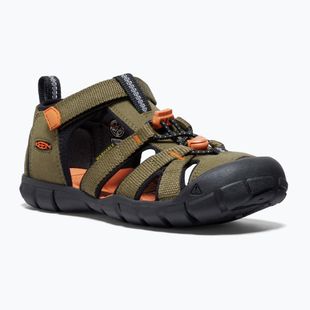Junior's sandals KEEN Seacamp II CNX dark olive/gold flame