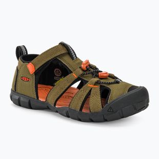 KEEN Seacamp II CNX dark olive/gold flame junior sandals