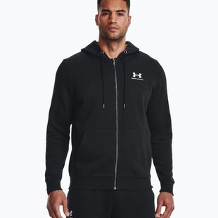 Under Armour Essential Fleece Full Zip Hood Men's Training Sweatshirt Black 1373881