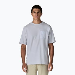 Men's Patagonia Boardshort Logo Pocket T-shirt Responsibili white