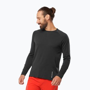 Men's running longsleeve Salomon Sense Aero Seamless Tee deep black