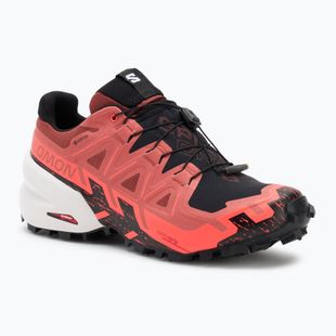 Men's running shoes Salomon Spikecross 6 GTX cow hide/black/neon flame