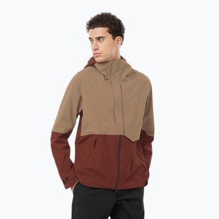 Men's Salomon Outerpath Pro rum raisin/shitake rain jacket