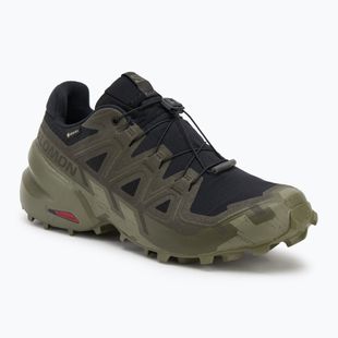 Men's running shoes Salomon Speedcross 6 GTX black/peat/deep lichen green