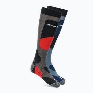 Salomon S/Access ski socks 2 pairs copen blue/ beluga