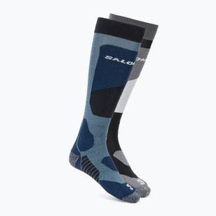 Salomon S/Access ski socks 2 pairs black/copen blue