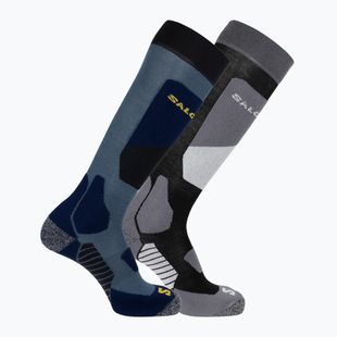 Salomon S/Access ski socks 2 pairs black/copen blue