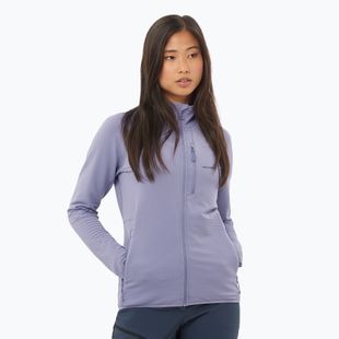 Women's trekking sweatshirt Salomon Lightwarm Full Zip blue granite