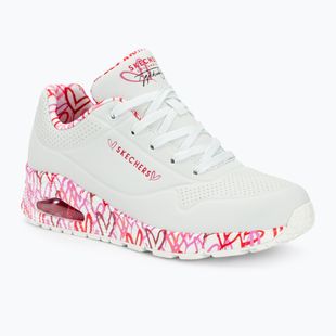 SKECHERS Uno Loving Love women's shoes white/red/pink mesh
