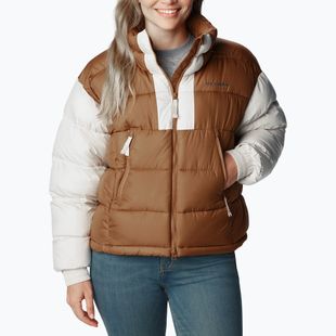 Columbia Pike Lake II Cropped camel brown/chalk women's down jacket