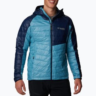 Men's Columbia Platinum Peak Hooded down jacket shasta/collegiate navy