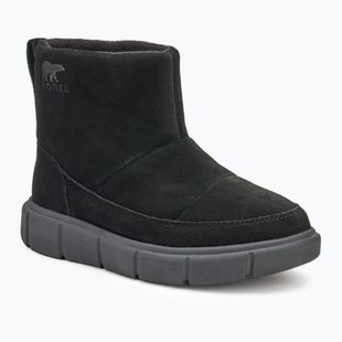 Women's Sorel Explorer III Slip-On WP snow boots black/sea salt