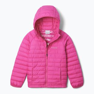 Columbia Powder Lite II Hooded pink ice children's down jacket