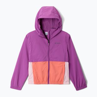 Children's wind jacket Columbia Tabor Trail Windbreaker razzle/satin pink/hot coral