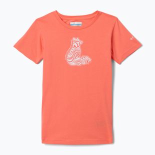 Children's trekking shirt Columbia Mission Lake Graphic hot coral/foxy swirl