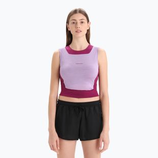 Women's thermal activewear icebreaker Zoneknit Cropped Bra-Tank purple gaze