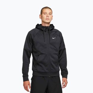 Men's training sweatshirt Nike Therma Fit Full-Zip black/black/white