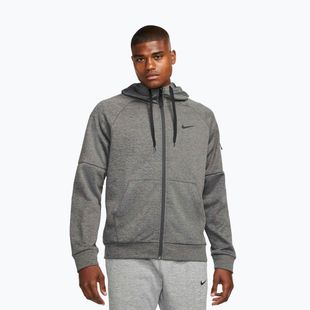 Men's training sweatshirt Nike Therma Fit Full-Zip charcoal heathr/dark smoke grey/black