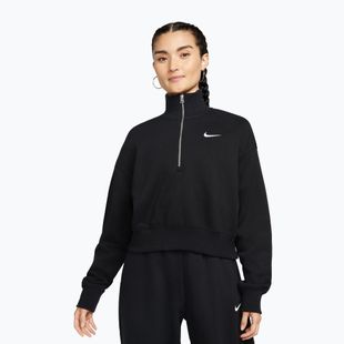 Women's sweatshirt Nike Sportswear Phoenix Fleece 1/2 Zip Cropped black/sail