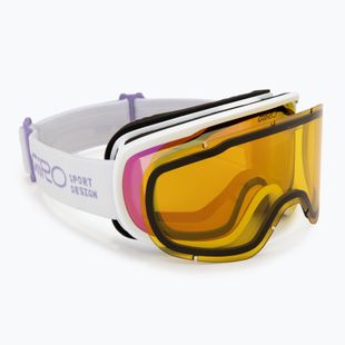 Women's ski goggles Giro Moxie mauve stacked/amber pink/yellow