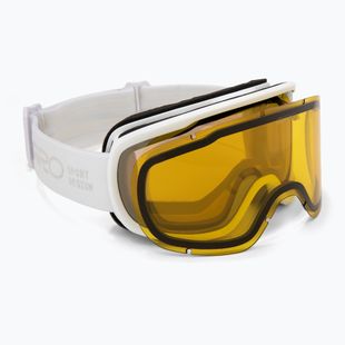 Women's ski goggles Giro Moxie white stacked/amber gold/yellow