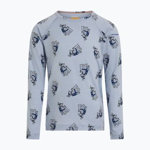 Children's thermal sweatshirt Icebreaker Merino 200 Oasis Crewe Bear Tour Zinc Blue/Aop