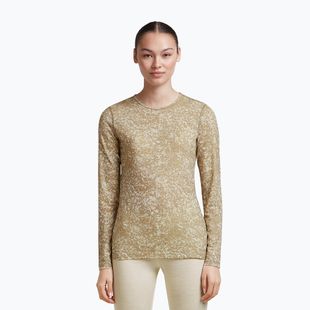 Women's longsleeve icebreaker Merino 200 Oasis Crewe Moss Bloom cumin/undyed/aop