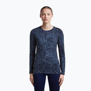 Women's longsleeve icebreaker Merino 200 Oasis Crewe Moss Bloom navy/dawn/aop