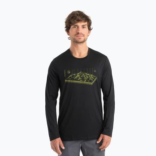 Men's thermal top icebreaker Merino 150 Tech Lite II Tee Alps 3D black