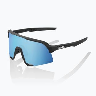 Sunglasses 100% S3 matte black/hyper blue multilayer mirror