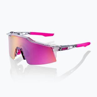 Sunglasses 100% Speedcraft SL polished transculent grey/purple multilayer mirror
