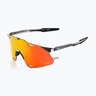 100% Hypercraft black chrome/hiper red mirror sunglasses