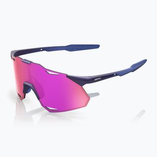 Sunglasses 100% Hypercraft XS satin storm metallic/purple mirror