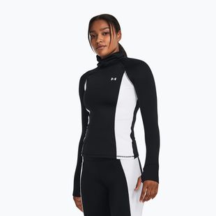 Women's Under Armour Train CW Funnel Neck sweatshirt black/lime yellow/white