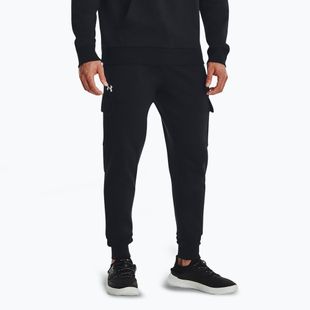 Men's trousers Under Armour Rival Fleece Cargo Jogger black / white