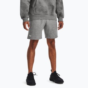 Men's training shorts Under Armour Rival Fleece castlerock light heather/white