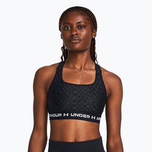 Under Armour Crossback Mid Print black/castlerock/white fitness bra