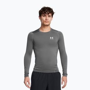 Men's Under Armour Heat Gear Armour Comp castlerock/white training longsleeve