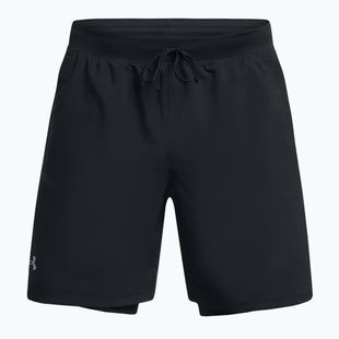 Under Armour Launch 7" 2IN1 men's running shorts black / black / reflective