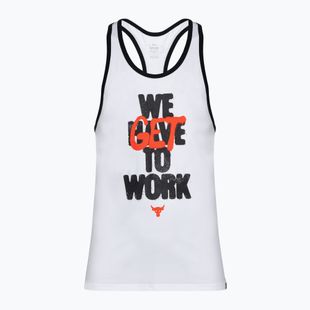 Under Armour Project Rock Get To Work Tank white/black/phoenix fire men's training tank top