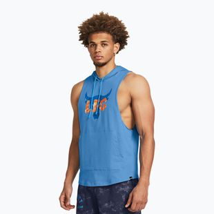 Men's training shirt Under Armour Project Rock LFG Graphic SL Hoodie blue