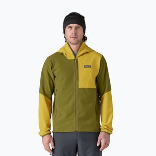 Patagonia men's R1 TechFace Hoody sweatshirt graze green