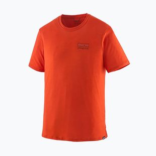Men's Patagonia Cap Cool Merino Blend Graphic Shirt fitz roy strata/pollinator orange