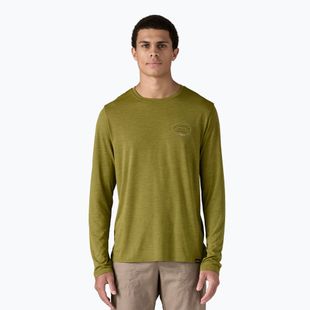 Men's Patagonia Cap Cool Daily Graphic Lands clean climb roots/graze green x-dye longsleeve