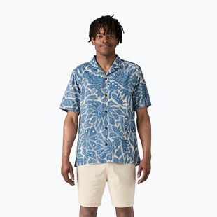 Men's Patagonia Tidal Threads Camp shirt bees and lowers/still blue